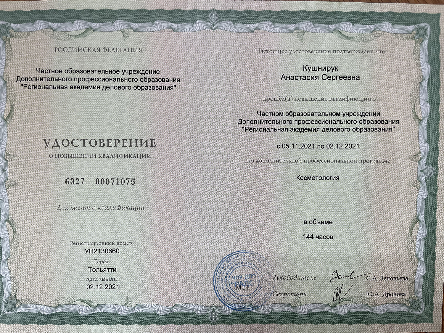 Кушнирук Анастасия Сергеевна